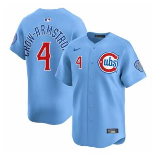 Men's Chicago Cubs #4 Pete Crow-Armstrong Blue 2024 25 2nd Alternate Limited Stitched Baseball Jersey