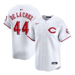 Men's Cincinnati Reds #44 Elly De La Cruz White 2025 Home Limited Stitched Baseball Jersey