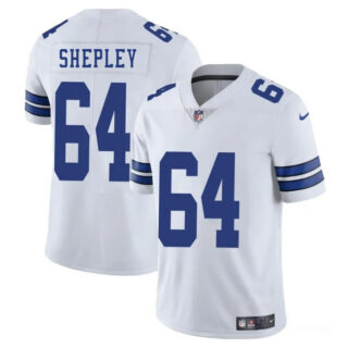 Men's Dallas Cowboys #64 Dakoda Shepleys White 2025 Vapor Untouchable Limited Stitched Football Jersey