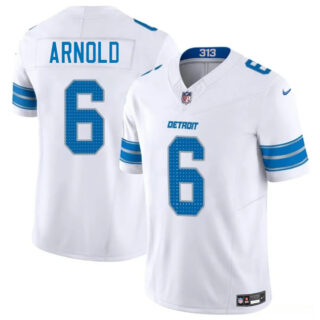 Men's Detroit Lions #6 Terrion Arnold White 2025 F.U.S.E. Vapor Limited Stitched Jersey