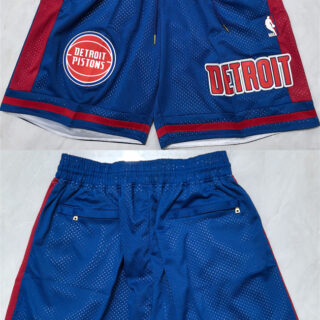Men's Detroit Pistons Blue Shorts (Run Small)