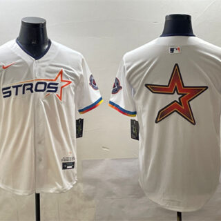 Men's Houston Astros Team Big Logo White 2025 City Connect Limited Stitched Baseball Jerseys