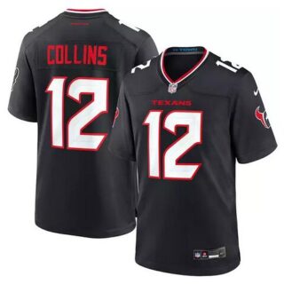 Men's Houston Texans #12 Nico Collins Navy Stitched Game Jersey