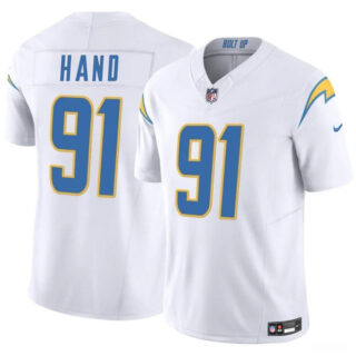 Men's Los Angeles Chargers #91 Da'Shawn Hand White 2024 F.U.S.E Vapor Limited Stitched Football Jersey