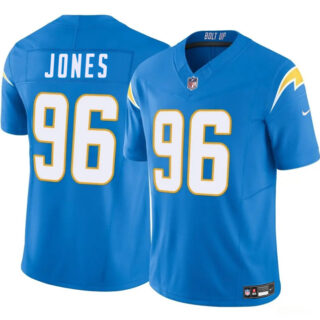 Men's Los Angeles Chargers #96 Naquan Jones Blue 2024 F.U.S.E Vapor Limited Stitched Football Jersey
