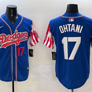 Men's Los Angeles Dodgers #17 Shohei Ohtani Royal Limited Stitched Baseball Jersey