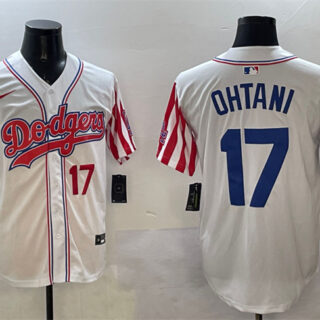 Men's Los Angeles Dodgers #17 Shohei Ohtani White Limited Stitched Baseball Jersey