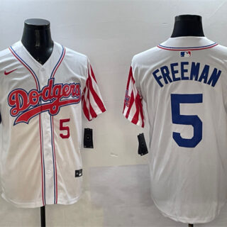Men's Los Angeles Dodgers #5 Freddie Freeman White Limited Stitched Baseball Jersey