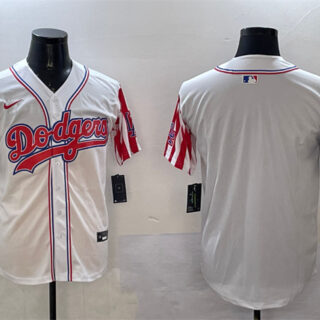 Men's Los Angeles Dodgers Blank White Limited Stitched Baseball Jersey