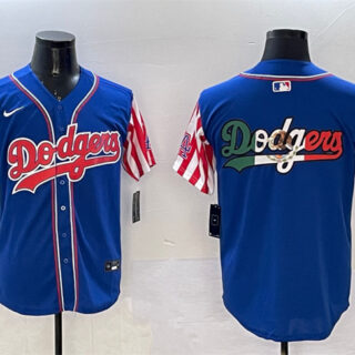 Men's Los Angeles Dodgers Team Big Logo Royal Limited Stitched Baseball Jersey