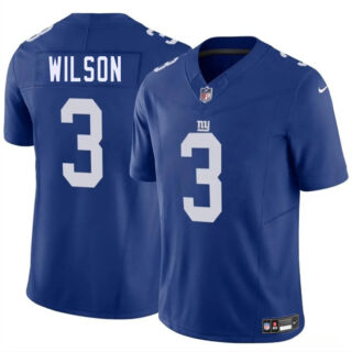 Men's New York Giants #3 Russell Wilson Blue 2025 F.U.S.E. Vapor Untouchable Limited Stitched Jersey