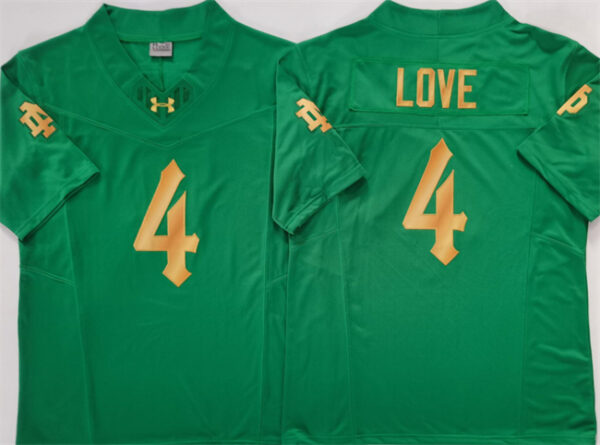 Men's Notre Dame Fighting Irish #4 Jeremiyah Love Green 2025 F.U.S.E. Limited Stitched Jersey