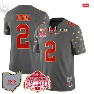 Men's Ohio State Buckeyes 2024 National Champions Limited Gold Jersey N1 Emeka Egbuka 2