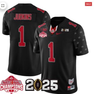 Men's Ohio State Buckeyes 2024 National Champions Limited Jersey N2 Black Limited Quinshon Judkins 1