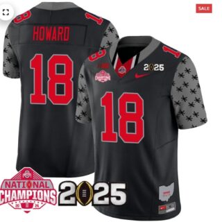 Men's Ohio State Buckeyes 2024 National Champions Limited Jersey N2 Black Will Howard 18