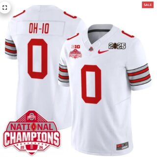 Men's Ohio State Buckeyes 'Heritage Stripe' 2025 CFP Patch National Champions Jersey OH-IO 0