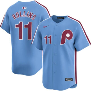 Men's Philadelphia Phillies #11 Jimmy Rollins Light Blue Alternate Limited Stitched Jersey