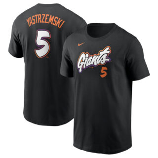 Men's San Francisco Giants #5 Mike Yastrzemski Anthracite 2025 City Connect Fuse Name & Number T-Shirt