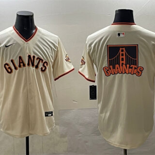 Men's San Francisco Giants Cream Team Big Logo Limited Stitched Baseball Jerseys