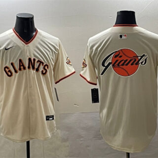 Men's San Francisco Giants Cream Team Big Logo Limited Stitched Baseball Jersey