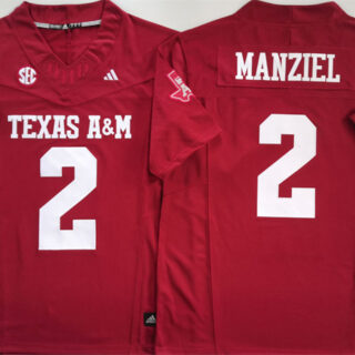 Men's Texas A&M Aggies Lions #2 Johnny Manziel Red 2025 F.U.S.E. Stitched Jersey