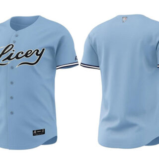 Men's Tigres Del Licey Full Button Blue Stitched Baseball Jersey