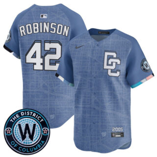 Men's Washington Nationals #42 Jackie Robinson Blue 2025 City Connect Limited Stitched Baseball Jersey