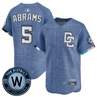 Men's Washington Nationals #5 CJ Abrams Blue 2025 City Connect Limited Stitched Baseball Jersey