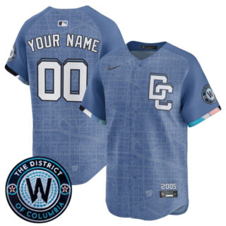 Men's Washington Nationals ACTIVE PLAYER Custom Blue 2025 City Connect Limited Stitched Baseball Jersey