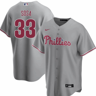 Men's Edmundo Sosa #33 Philadelphia Phillies Grey Jerseys