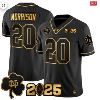 Notre Dame Fighting Irish 2025 CFP Final Patch Gold Vapor Limited Jersey Alternate 1