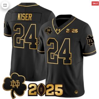 Notre Dame Fighting Irish 2025 CFP Final Patch Gold Vapor Limited Jersey Alternate # Jack Kiser