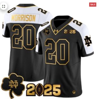 Notre Dame Fighting Irish 2025 CFP Final Patch Gold Vapor Limited Jersey Alternate Benjamin Morrison
