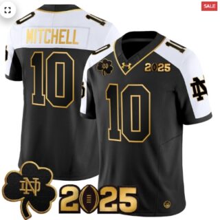 Notre Dame Fighting Irish 2025 CFP Final Patch Gold Vapor Limited Jersey Alternate Kris Mitchell