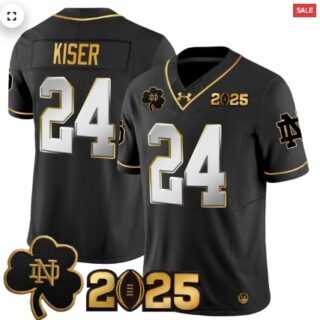 Notre Dame Fighting Irish 2025 CFP Final Patch Gold Vapor Limited Jersey Black Limited Jack Kiser