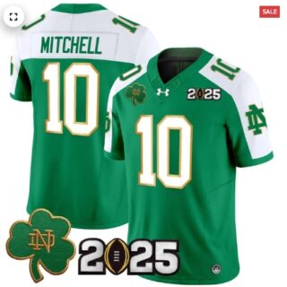 Notre Dame Fighting Irish 2025 CFP Final Patch Vapor Limited Jersey Green Alternate Kris Mitchell