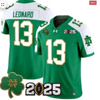 Notre Dame Fighting Irish 2025 CFP Final Patch Vapor Limited Jersey Green Alternate Riley Leonard