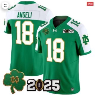 Notre Dame Fighting Irish 2025 CFP Final Patch Vapor Limited Jersey Green Alternate Steve Angeli