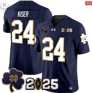 Notre Dame Fighting Irish 2025 CFP Final Patch Vapor Limited Jersey Navy Jack Kiser