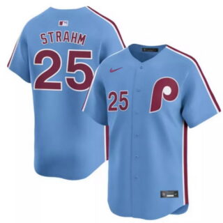 Men's Philadelphia Phillies #25 Matt Strahm Nike Light Blue Alternate MLB Limited Jersey