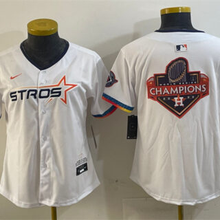 Women's Houston Astros Team Big Logo White 2025 City Connect Limited Stitched Baseball Jersey(Run Small)