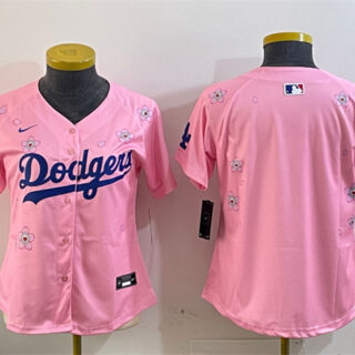 Women's Los Angeles Dodgers Blank Pink 2025 Tokyo Series Limited Stitched Baseball Jersey(Run Small)