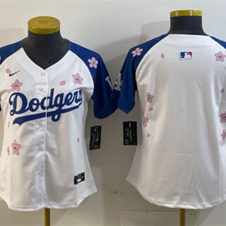 Women's Los Angeles Dodgers Blank White Royal 2025 Tokyo Series Limited Stitched Baseball