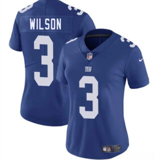Women's New York Giants #3 Russell Wilson Blue 2025 Vapor Stitched Jersey(Run Small)
