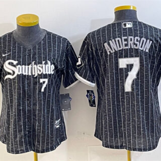 Youth Chicago White Sox #7 Tim Anderson Black City Connect Stitched Jersey