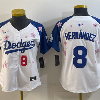 Youth Los Angeles Dodgers #8 Enrique Hernandez White Royal 2025 Tokyo Series Limited Stitched Baseball Jersey