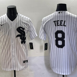 Men's Chicago White Sox #8 Kyle Teel White Cool Base Stitched Baseball Jersey