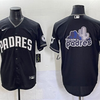 Men's San Diego Padres Team Big Logo Black Stitched Baseball Jerseys