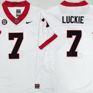 Georgia Bulldogs #7 Lawson Luckie White 2025 F.U.S.E. Stitched Jersey