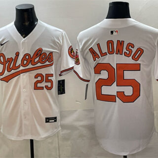 Men's Baltimore Orioles #25 Pete Alonso White 2025 Home Limited Stitched Baseball Jersey